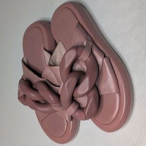 Emanuelle Vee Chunky Mauve Chain Slide Sandals